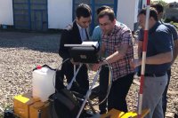 The onsite testing OKOndt GROUP inspection railway trolley UDS2-73 for ultrasonic rail flaw detection