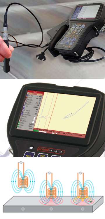 Eddy current testing of welds with flaw detectors