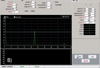 在OKO-22M-EMA系统的屏幕上显示缺陷检测