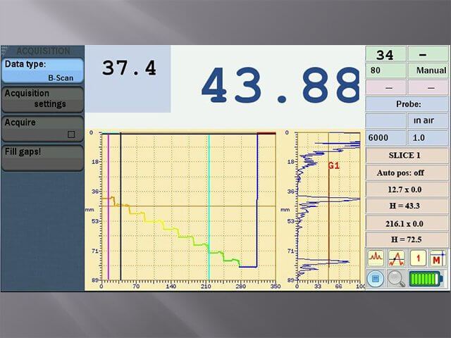 Sonocon B- 超声波便携式探伤仪的“测厚仪+”版. 厚度B-扫描