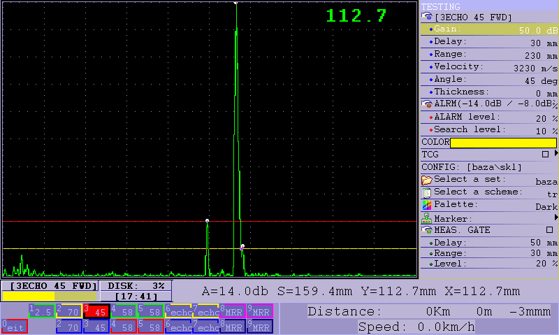 超声波单轨探伤仪UDS2-77. A-扫描