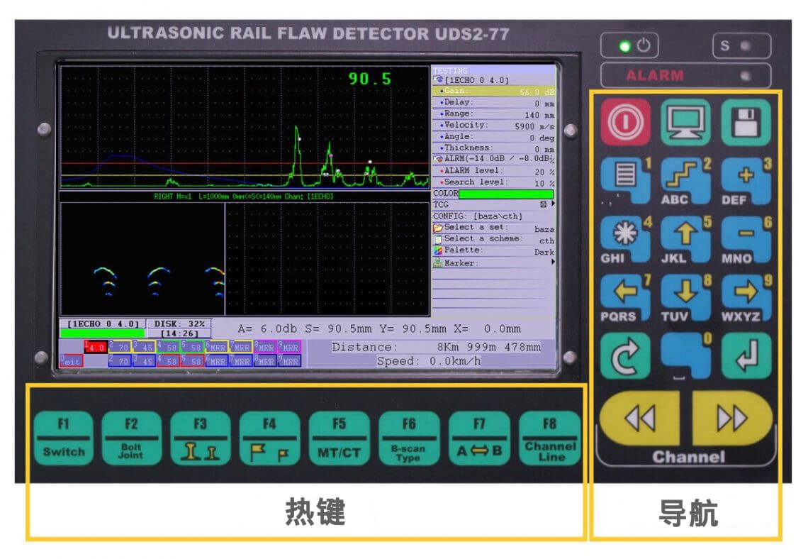 超声波单轨探伤仪UDS2-77. 键盘